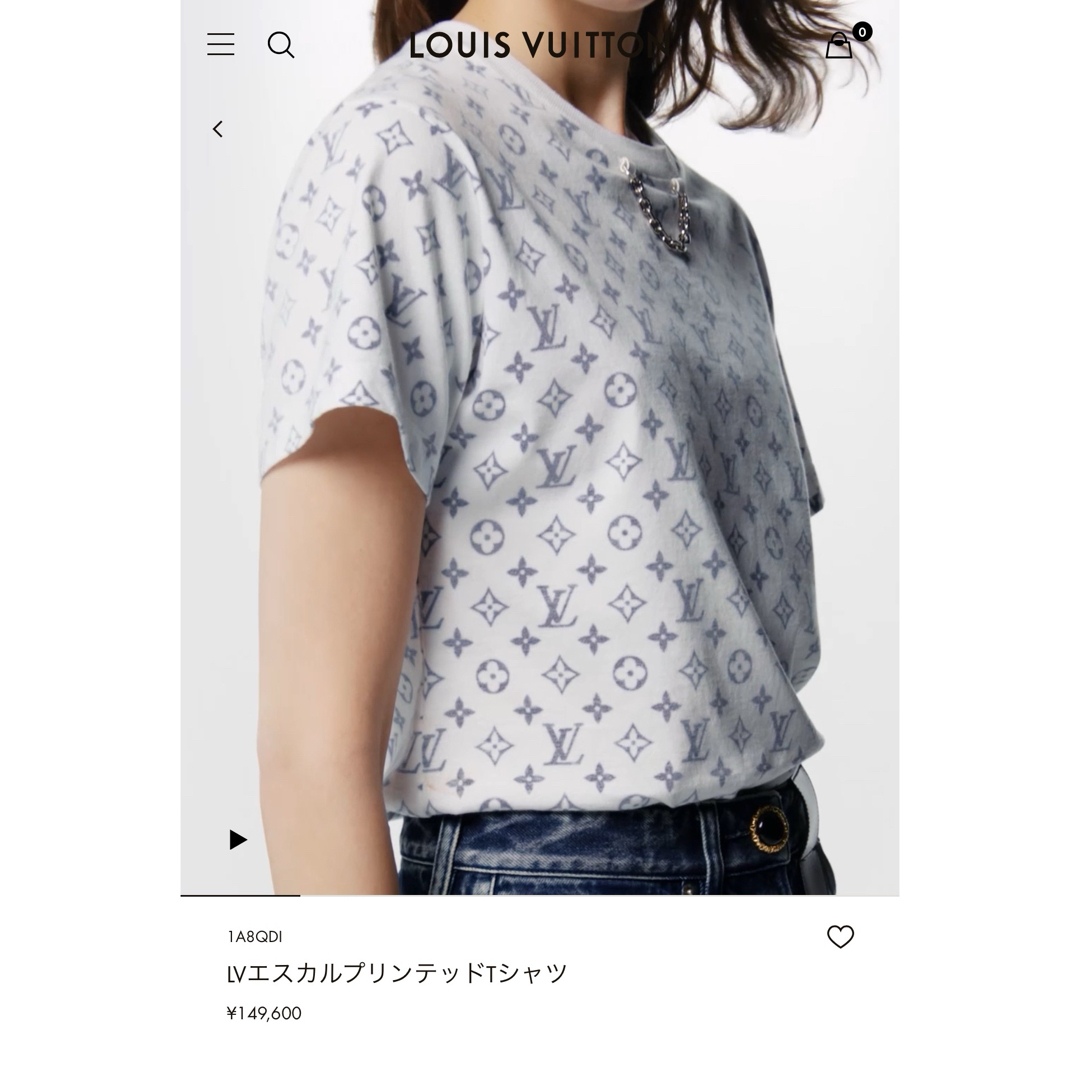 ルイ・ヴィトン 美品 1A8QDI LVエスカルプリント Tシャツ RW202W定価