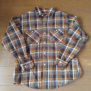 シュガーケーン(Sugar Cane)の美品シュガーケーンチェックシャツ厚手SC21929(ブラウン・XL)(シャツ)