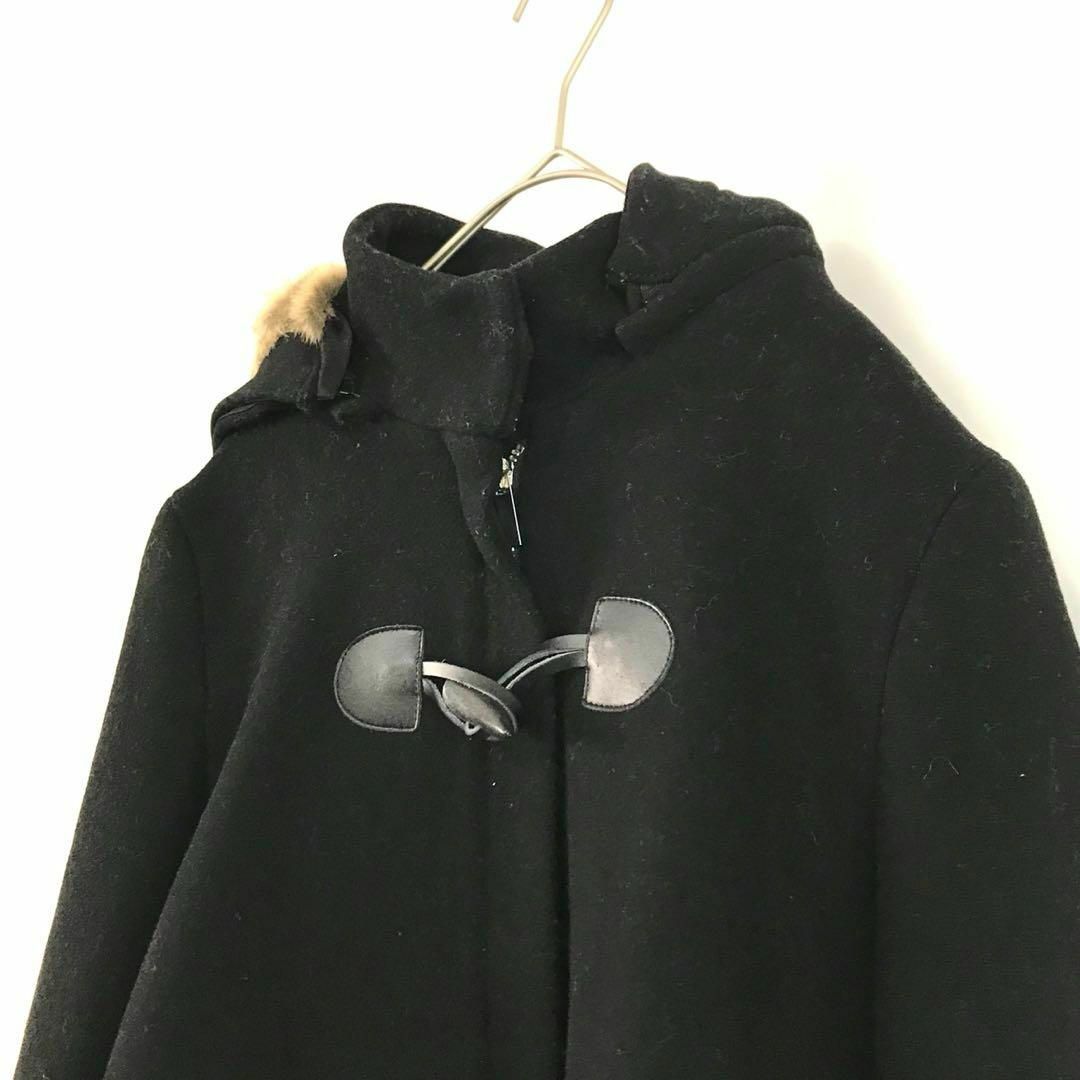 ZARA(ザラ)のZARA Trafaluc ザラ  ダッフルコート　フード取外し可　ブラック レディースのジャケット/アウター(ダッフルコート)の商品写真