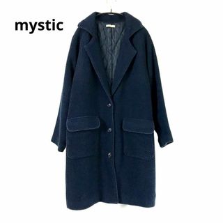 ミスティック(mystic)のmysticミスティック　オーバーロングコート　レディース　free ネイビー(ロングコート)