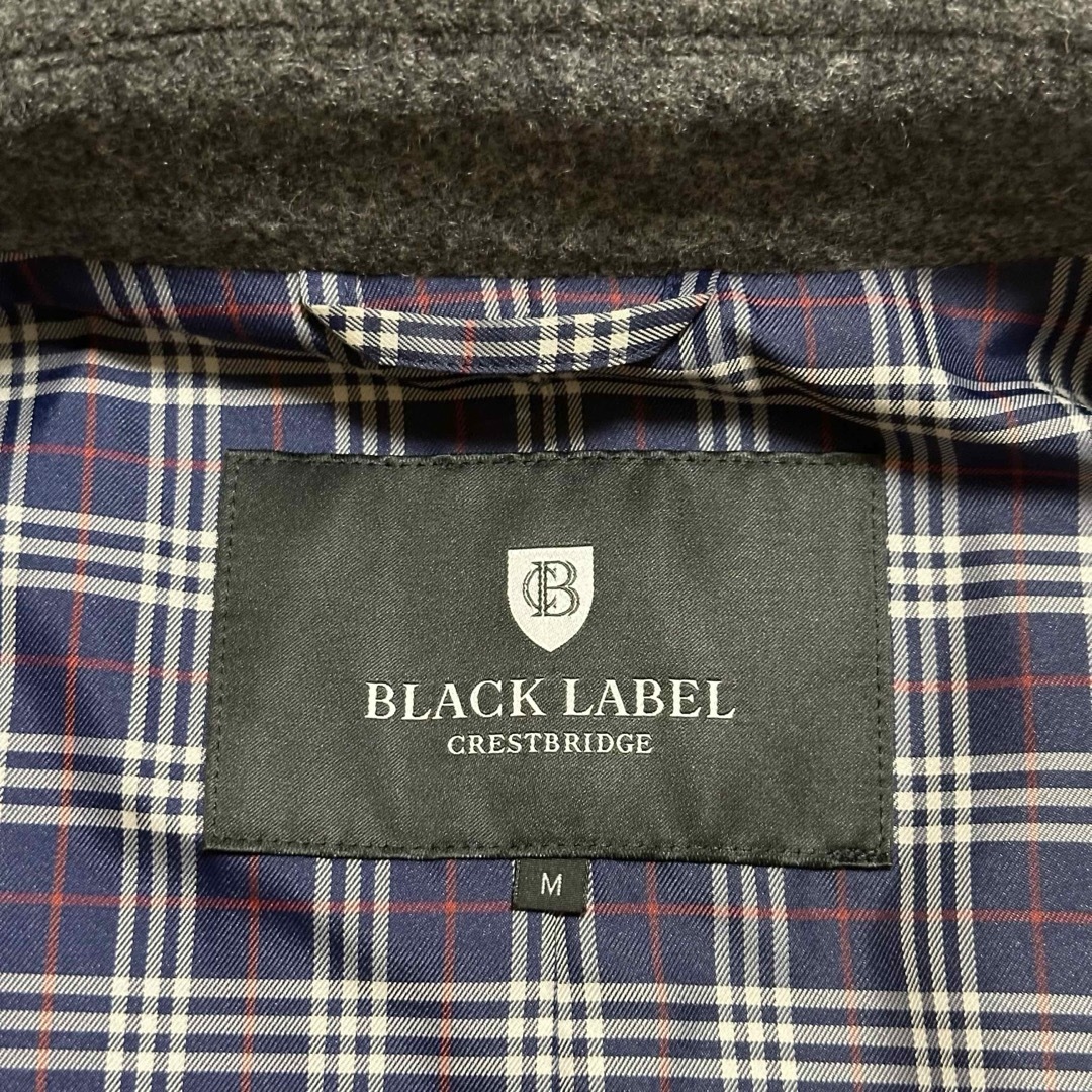 BLACK LABEL CRESTBRIDGE(ブラックレーベルクレストブリッジ)の【ブラックレーベルクレストブリッジ】コート グレー チェック柄 美品 メンズのジャケット/アウター(ステンカラーコート)の商品写真