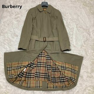 バーバリー(BURBERRY)のバーバリー　ステンカラーコート　カーキ　大きいサイズ　ベルト　ロング　ライナー(トレンチコート)