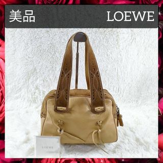 ロエベ(LOEWE)の美品 ロエベ トートバッグ アナグラム レザー×スエード パンチング タッセル(トートバッグ)