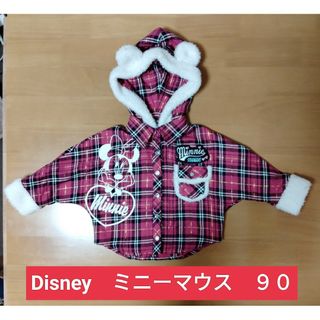 ディズニー(Disney)の【№363】●Disney　ミニーマウス　90　長袖　シャツ　ボア　襟　フード(ブラウス)