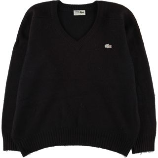 ラコステ(LACOSTE)の古着 ラコステ LACOSTE Vネック アクリルＸウールニットセーター スペイン製 メンズL /eaa406395(ニット/セーター)