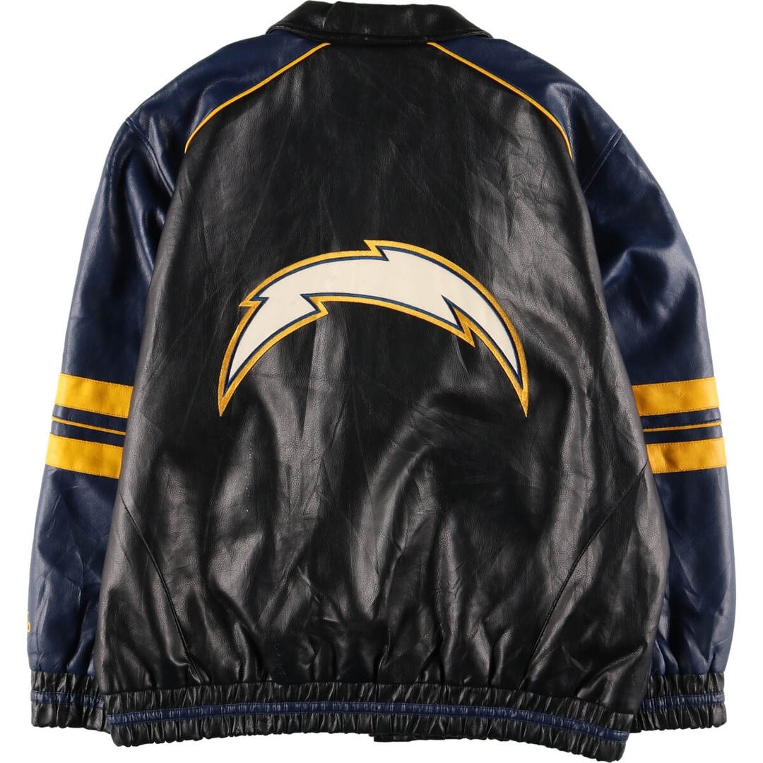 古着 NFL LOS ANGELES CHARGERS ロサンゼルスチャージャーズ フェイクレザージャケット メンズXL /evb004008 メンズのジャケット/アウター(レザージャケット)の商品写真