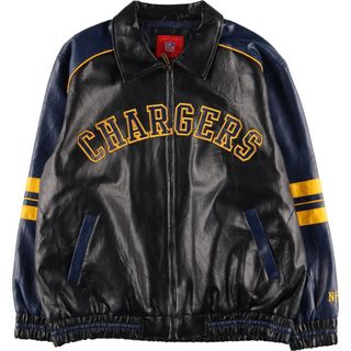 古着 NFL LOS ANGELES CHARGERS ロサンゼルスチャージャーズ フェイクレザージャケット メンズXL /evb004008(レザージャケット)