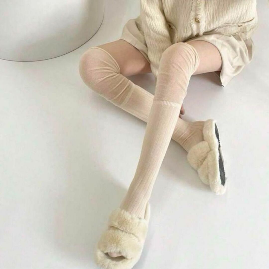 【大人気】ストッキングカジュアル膝上ロングソックス温活チューブレギンス韓国 レディースのレッグウェア(ソックス)の商品写真