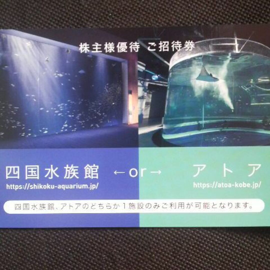 ウエスコ株主優待券1枚　四国水族館orストア(2024.10.31期限) チケットの施設利用券(水族館)の商品写真