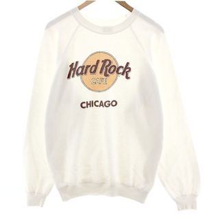 ヘインズ(Hanes)の古着 80年代 ヘインズ Hanes HARD ROCK CAFE ハードロックカフェ CHICAGO アドバタイジング スウェットシャツ トレーナー USA製 メンズXL ヴィンテージ /eaa380165(スウェット)