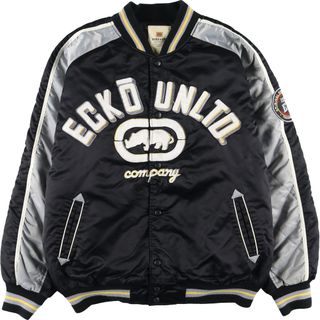 古着 ECKO UNLTD. ナイロンスタジャン アワードジャケット バーシティジャケット メンズL /eaa406210(スタジャン)