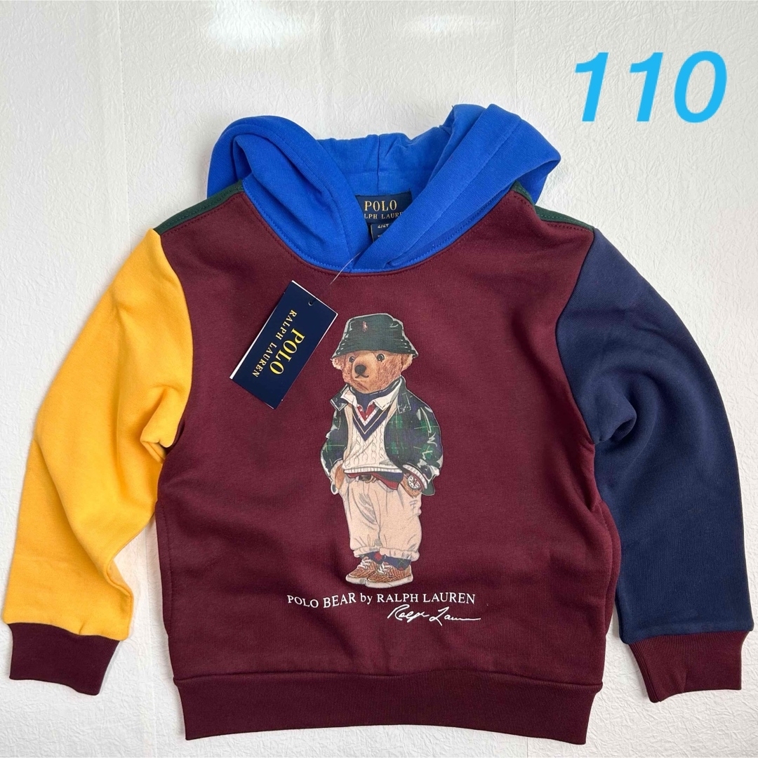 POLO RALPH LAUREN(ポロラルフローレン)の2023新作◇ラルフローレン ポロベアカラーブロックフリースフーディ 4T110 キッズ/ベビー/マタニティのキッズ服男の子用(90cm~)(Tシャツ/カットソー)の商品写真