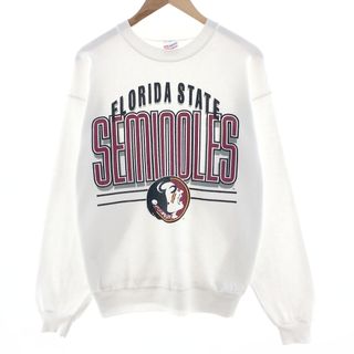 ヘインズ(Hanes)の古着 90年代 ヘインズ Hanes FLORIDA STATE SEMINOLES フロリダステイト セミノールズ カレッジスウェットシャツ トレーナー USA製 メンズXL ヴィンテージ /eaa380150(スウェット)