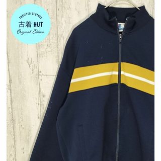 チャンピオン(Champion)のchampion　ビンテージ　トラックジャケット　ヤレ感　ボロ感　黃ライン 紺(ジャージ)