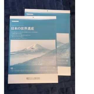 トウシバ(東芝)の東芝　日本の世界遺産壁掛けカレンダー　２冊(カレンダー/スケジュール)