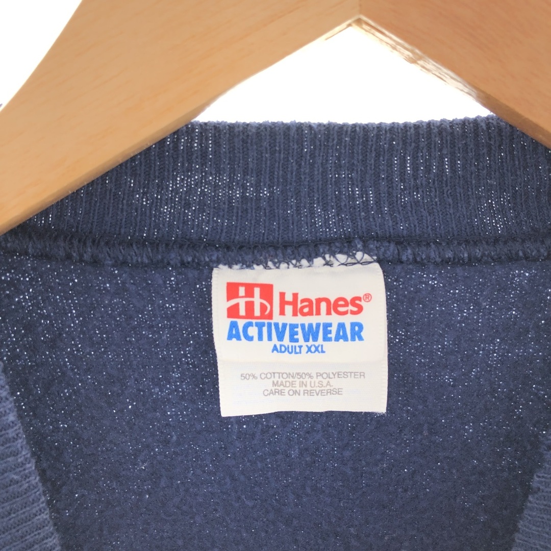 Hanes(ヘインズ)の古着 90年代 ヘインズ Hanes ACTIVEWEAR 袖プリント プリントスウェットシャツ トレーナー USA製 メンズXXL ヴィンテージ /taa003438 メンズのトップス(スウェット)の商品写真