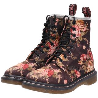 ドクターマーチン(Dr.Martens)の古着 ドクターマーチン Dr.Martens 総柄 花柄 8ホールブーツ UK3 レディース22.0cm /saa009420(ブーツ)