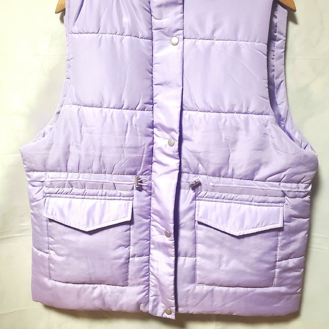 新品 ラベンダー ダウンベスト ダウンジャケット 軽量 韓国 パステルパープル レディースのジャケット/アウター(ダウンベスト)の商品写真