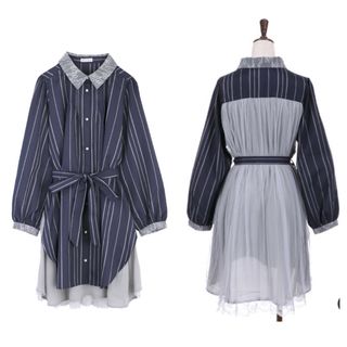 アクシーズファム(axes femme)のアクシーズ ファム　axes femme　バックシャンストライプチュニ(チュニック)