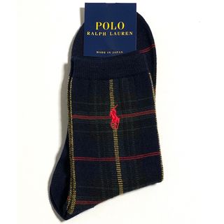 ポロラルフローレン(POLO RALPH LAUREN)のネイビー　チェック　ウールソックス　ポロラルフローレン  ポロソックス　靴下(ソックス)