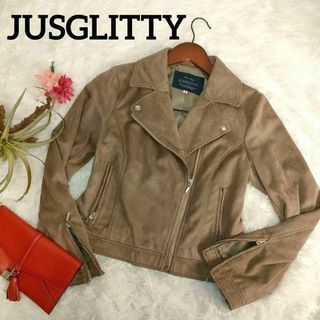 JUSGLITTY - ジャスグリッティー ライダースジャケット スエード JUSGLITTY ベージュ