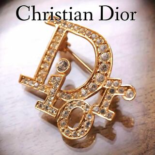 クリスチャンディオール(Christian Dior)の美品　Dior　ディオール　ロゴブローチ　ドイツ製ヴィンテージ　ゴールド　127(ブローチ/コサージュ)