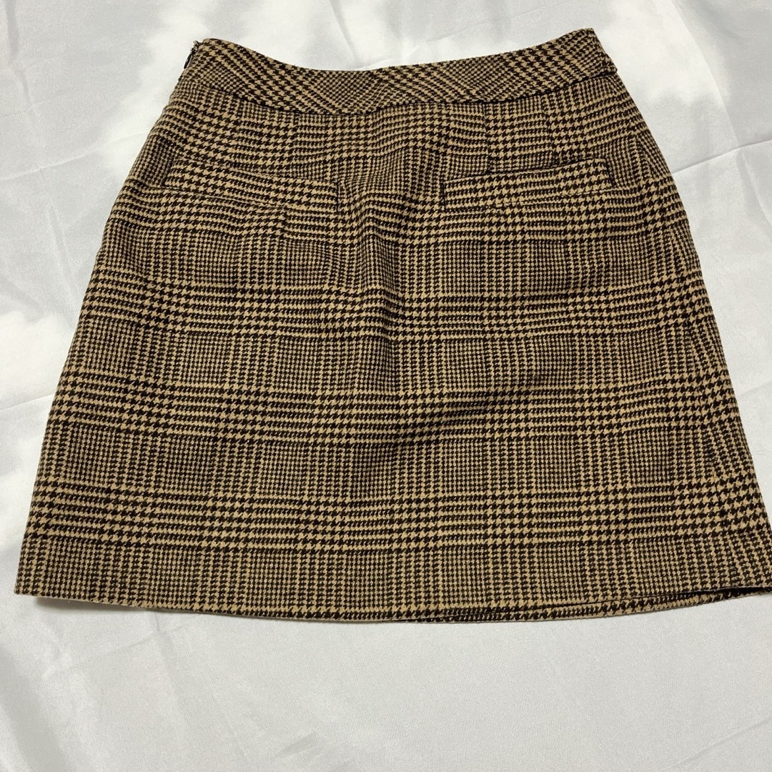 moussy(マウジー)のMOUSSY 千鳥柄台形スカート　ブラウン レディースのスカート(ミニスカート)の商品写真