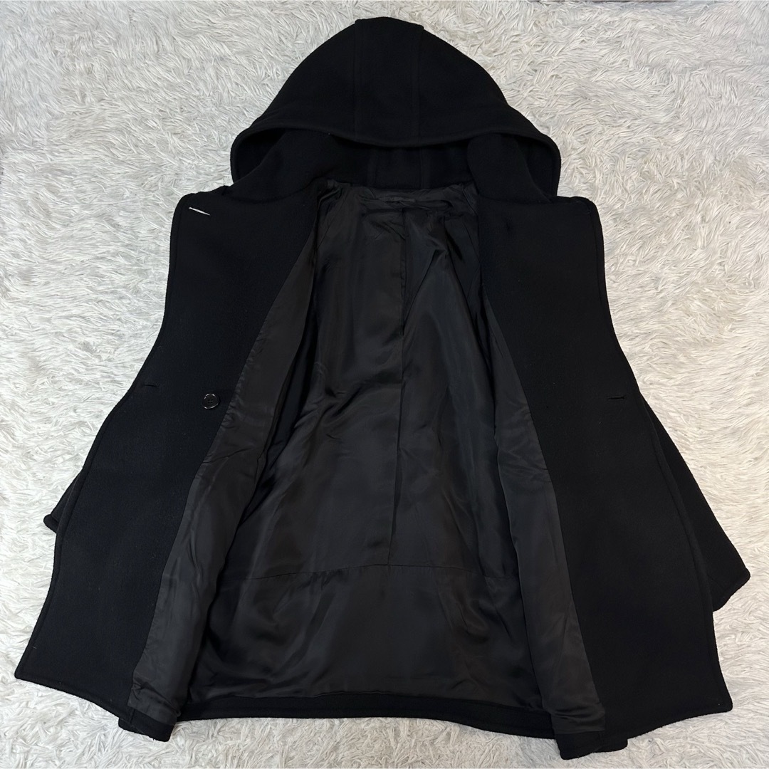 AP STUDIO(エーピーストゥディオ)の美品 エーピーストゥディオ ライトモッサオーバーフーディーコート 黒 38  レディースのジャケット/アウター(ロングコート)の商品写真