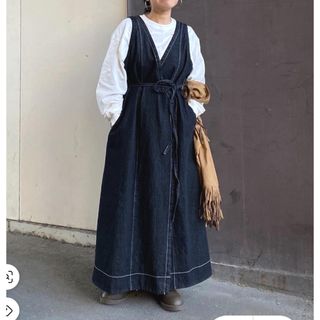 KBF - KBF 2WAYフリルデニムワンピースの通販 by ym's shop KBF - KBF 2WAYフリルデニムワンピースの通販 by ym's shop