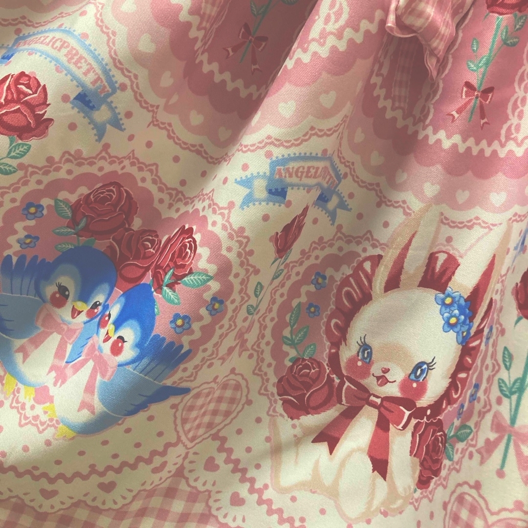 Angelic Pretty(アンジェリックプリティー)のAngelic pretty be my valentine柄　JSK ピンク レディースのワンピース(ひざ丈ワンピース)の商品写真