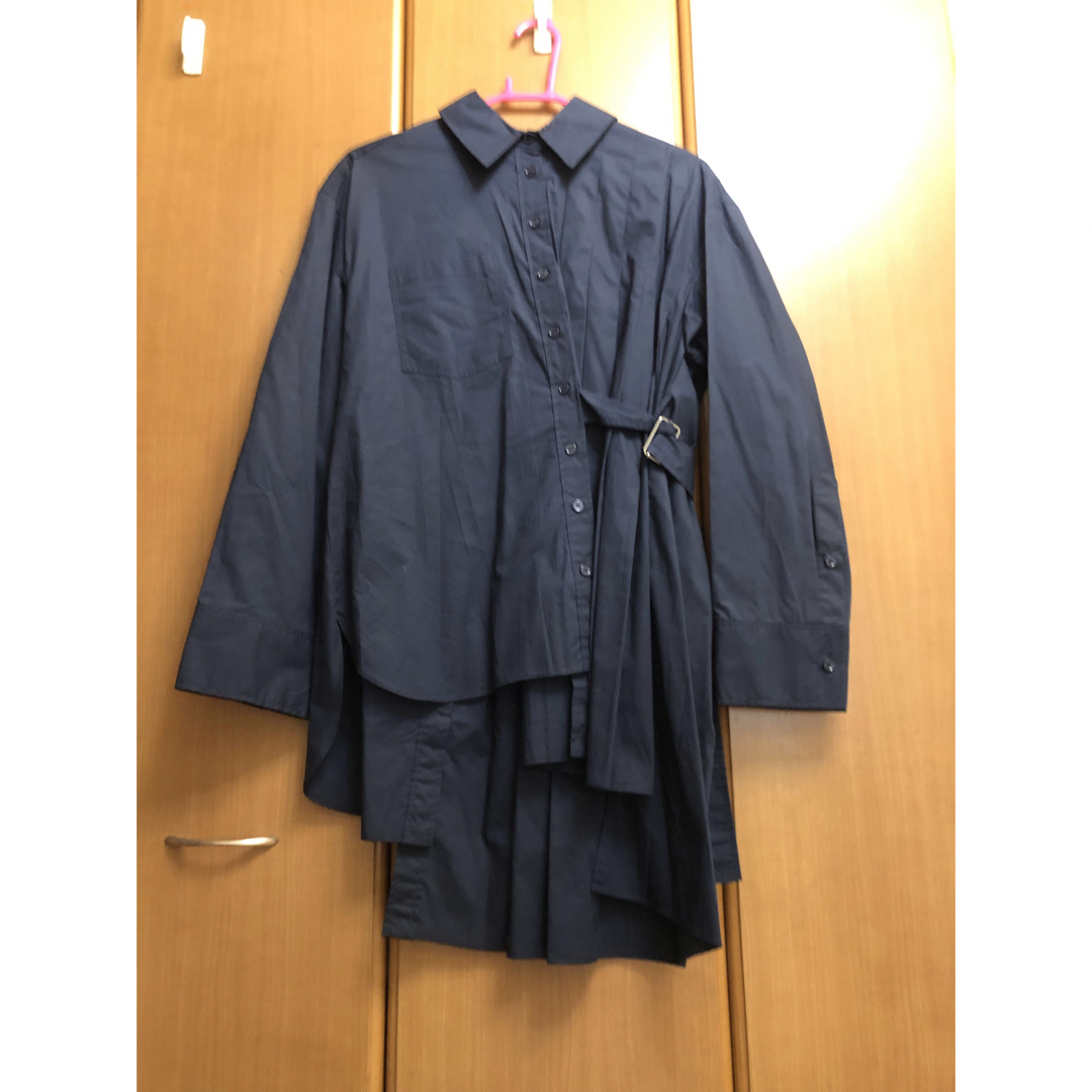 ZARA - ZARAアシンメトリープリーツ ポプリンシャツXS-Sの通販 ZARA - ZARAアシンメトリープリーツ ポプリンシャツXS-Sの通販