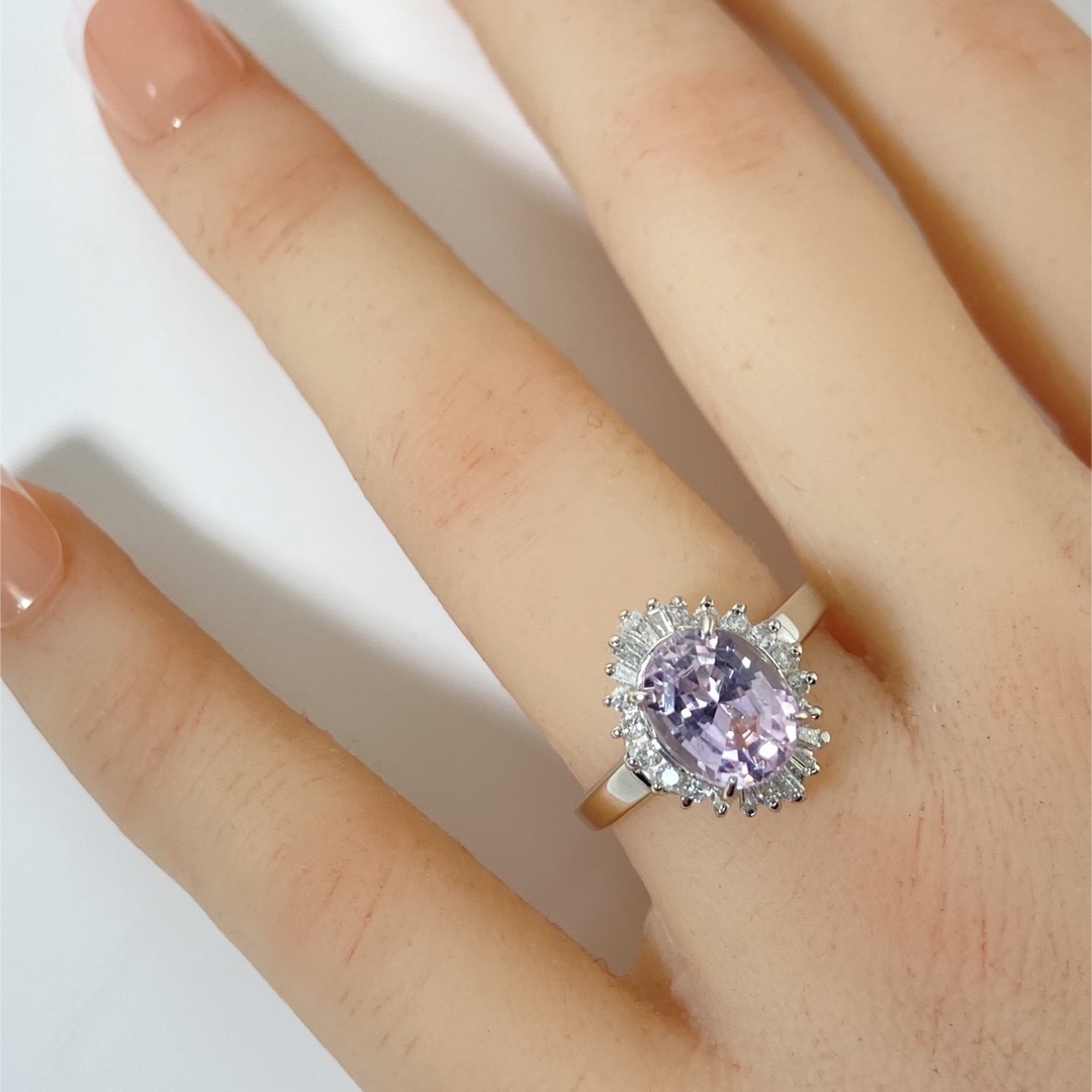 【24-19】クンツァイト　ダイヤモンド　リング2.7ct　D0.33ct  レディースのアクセサリー(リング(指輪))の商品写真