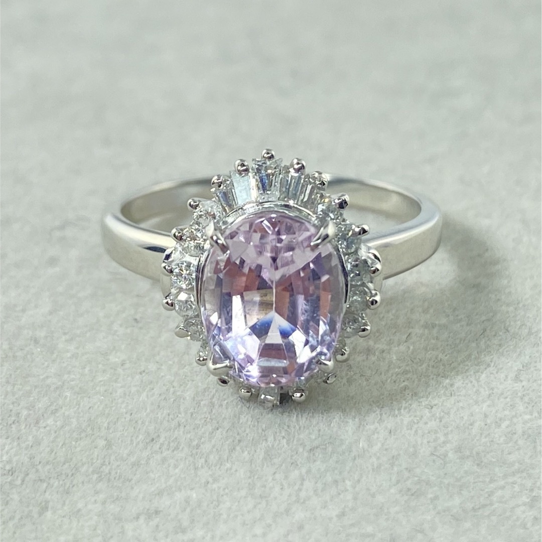 【24-19】クンツァイト　ダイヤモンド　リング2.7ct　D0.33ct  レディースのアクセサリー(リング(指輪))の商品写真