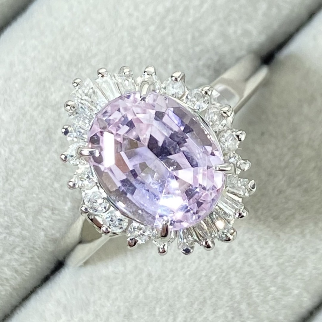 【24-19】クンツァイト　ダイヤモンド　リング2.7ct　D0.33ct  レディースのアクセサリー(リング(指輪))の商品写真