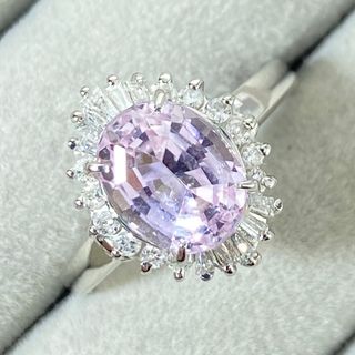 【24-19】クンツァイト　ダイヤモンド　リング2.7ct　D0.33ct (リング(指輪))