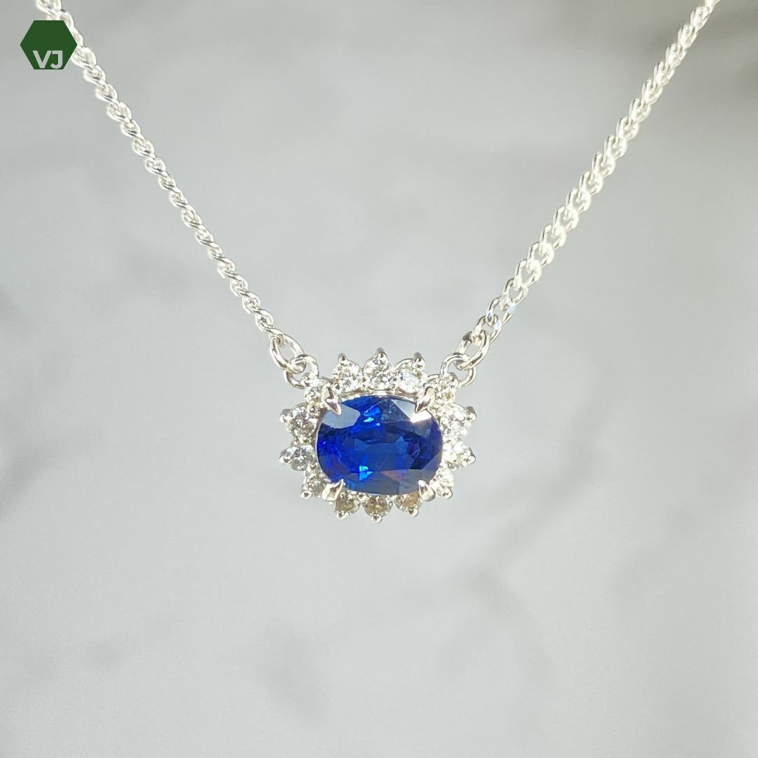 24-20】サファイア ダイヤ ネックレス S0.91ct D0.25ct 24-20】サファイア ダイヤ ネックレス S0.91ct D0.25ct