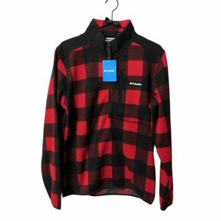 コロンビア(Columbia)の【新品】Columbia Sweater Half Zip M 赤チェック柄(登山用品)