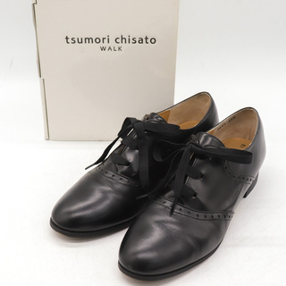 ツモリチサト(TSUMORI CHISATO)のツモリチサト ドレスシューズ レースアップ 靴 シューズ 日本製 黒 レディース 24.5cmサイズ ブラック TSUMORI CHISATO(ローファー/革靴)