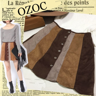 オゾック(OZOC)のみるきー様専用 OZOC スエード切替スカート(ミニスカート)