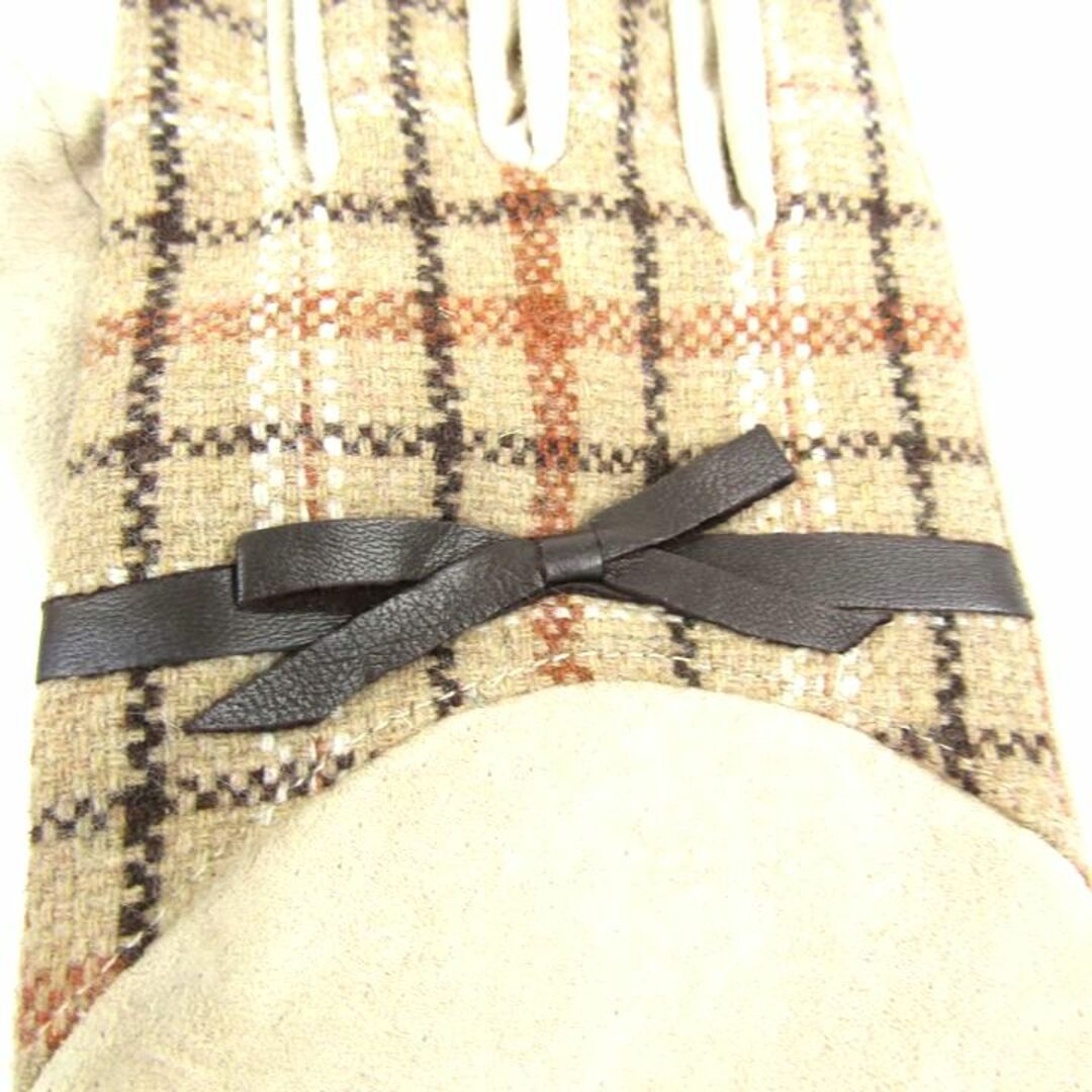COMME CA ISM(コムサイズム)のコムサイズム 手袋 グローブ チェック柄 豚革 ブランド 小物 レディース ベージュ COMME CA ISM レディースのファッション小物(手袋)の商品写真