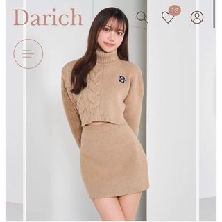 ダーリッチ(Darich)のWeb完売品ワッペンケーブルニットセットアップ(セット/コーデ)