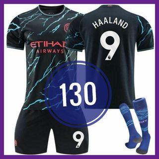 130　ハーランド マンチェスターシティ  黒　サッカーユニフォーム キッズ(ウェア)