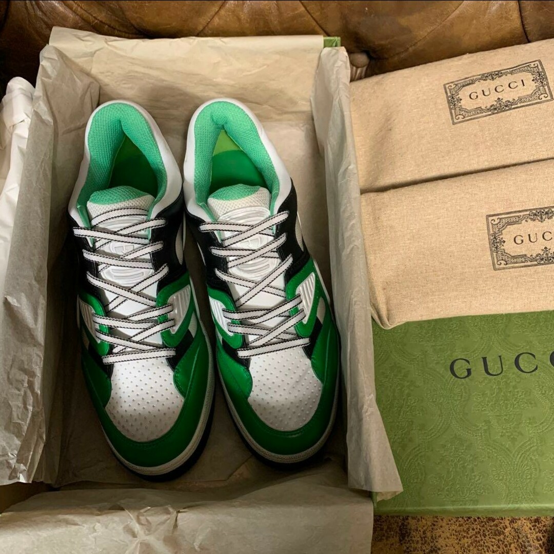 Gucci(グッチ)のGucci バスケット ラウンド トゥ レースアップ スニーカー　8＋ メンズの靴/シューズ(スニーカー)の商品写真