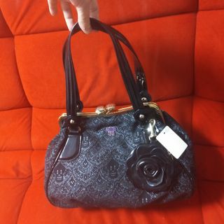 アナスイ(ANNA SUI)の4/20まで！ANNA SUIスカルレース柄がま口ハンドバッグ　バラチャーム付き(ハンドバッグ)