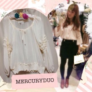 マーキュリーデュオ(MERCURYDUO)のMERCURYDUO♡シフォントップス(カットソー(長袖/七分))