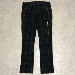 ラルフローレン(Ralph Lauren)のレア 90s ラルフローレン ジップ デザイン チェック パンツ パンク 古着(ワークパンツ/カーゴパンツ)