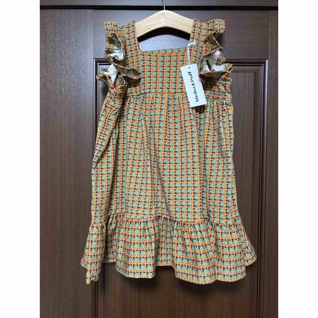 Misha & Puff(ミーシャアンドパフ)の未使用 Misha & Puff ruffle sleeve dress キッズ/ベビー/マタニティのキッズ服女の子用(90cm~)(ワンピース)の商品写真