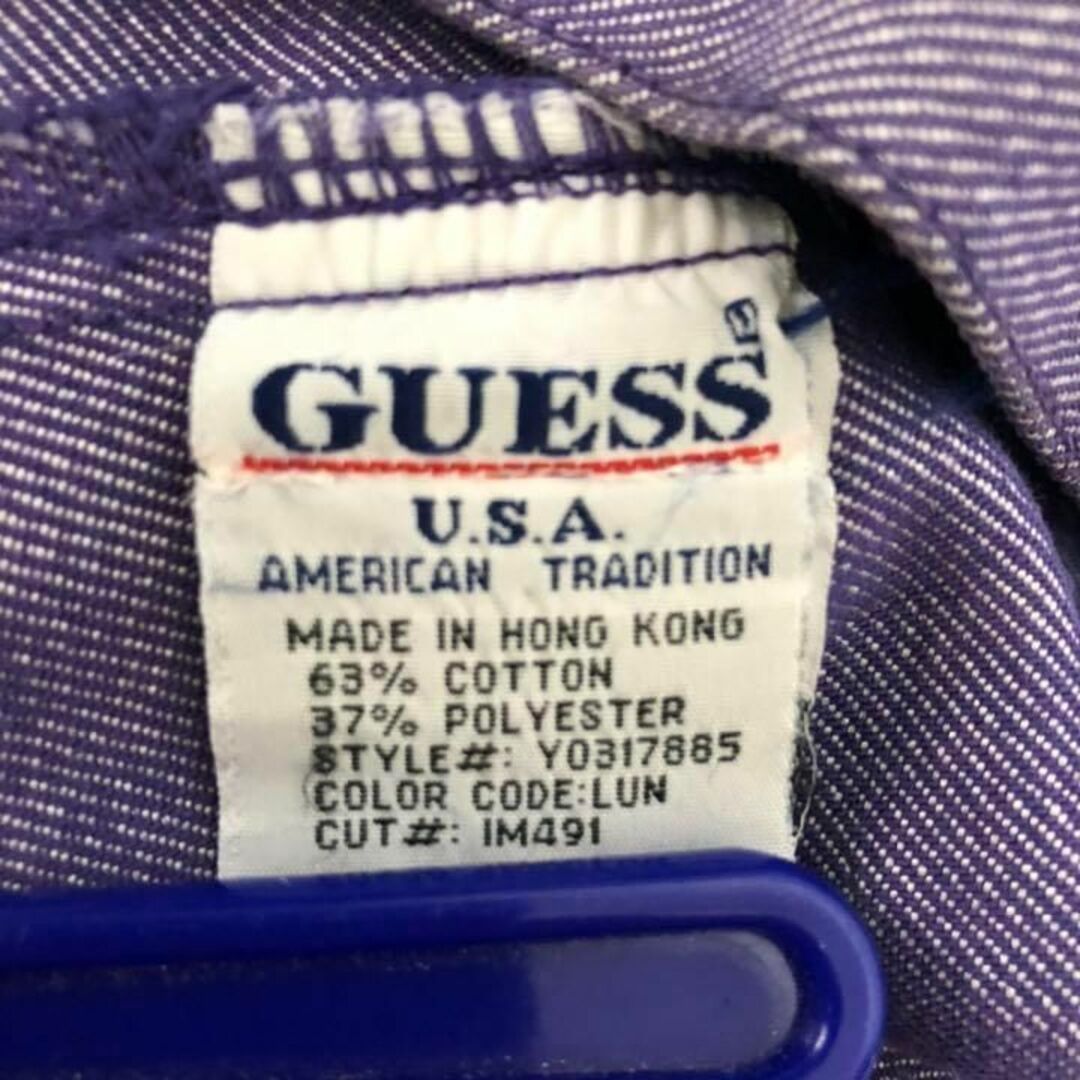 GUESS(ゲス)の90s 00s guess コーティング デニム ジャケット ジーンズ 古着 レディースのジャケット/アウター(Gジャン/デニムジャケット)の商品写真