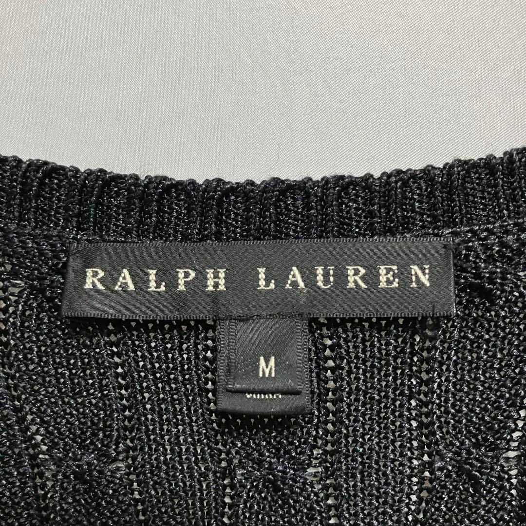 Ralph Lauren(ラルフローレン)のRalph Lauren シルク100% ブラック ケーブル ニット セーター メンズのトップス(ニット/セーター)の商品写真