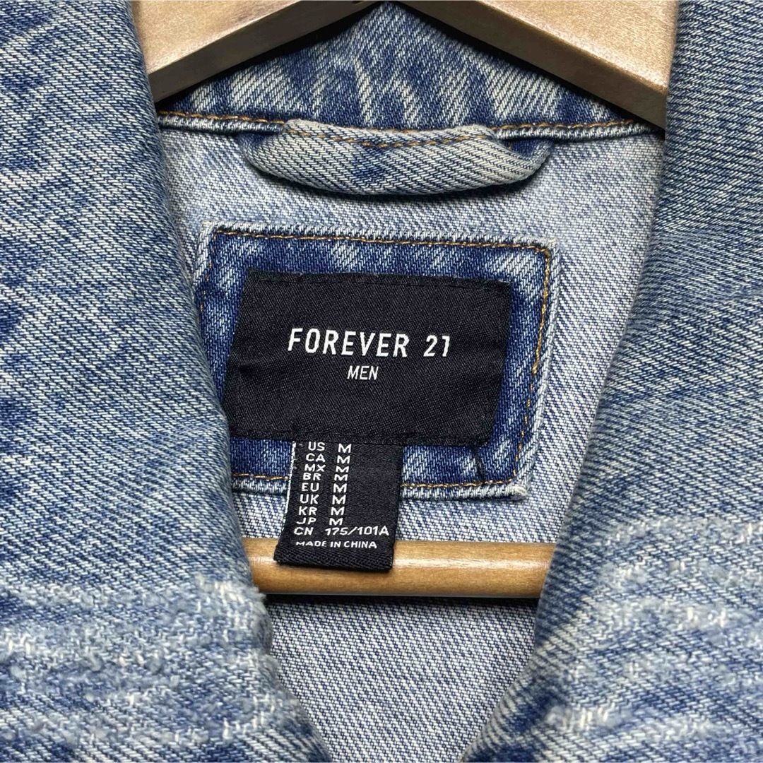 FOREVER 21(フォーエバートゥエンティーワン)のforever21 MEN フォーエバー21 デニムジャケット size M メンズのジャケット/アウター(Gジャン/デニムジャケット)の商品写真